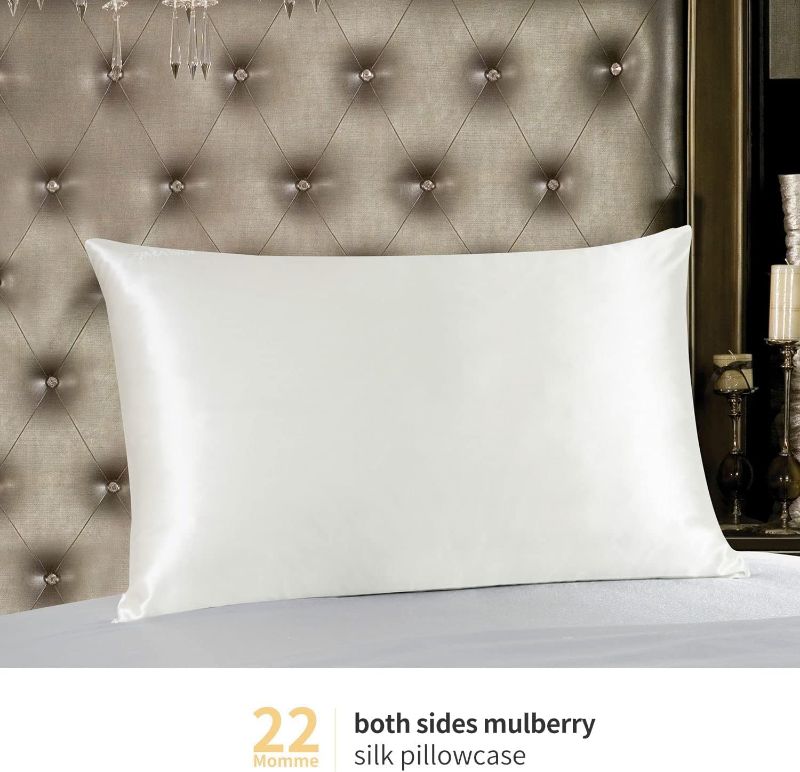 Photo 1 of 1PC   Blissy Silk Pillowcase - 100% Pure Mulberry Silk - 22 Momme 6A High-Grade Fibers - Pillow Cover for Hair & Skin - Regular, Queen & King with Hidden Zipper (King, Blissy )