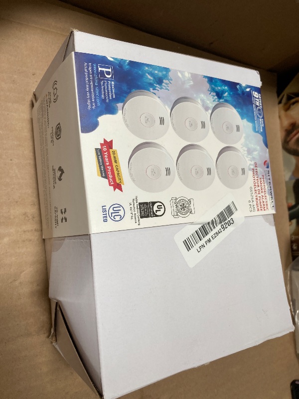Photo 1 of Siterwell  Detector, Smoke Detector 10 Year Battery with Photoelectric Sensor, Fire Alarm with Low Battery and Fault Warning for House and Bedroom, UL217-9th Listed, GS525A, 6 Packs