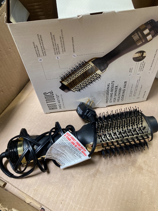Photo 1 of HOT TOOLS 24K Gold Blow Dryer Brush - Hot Air Brush for Salon-Worthy Volume in One Step - Volumizer with 24K Gold Technology for Fast Styling & Long-Lasting Results