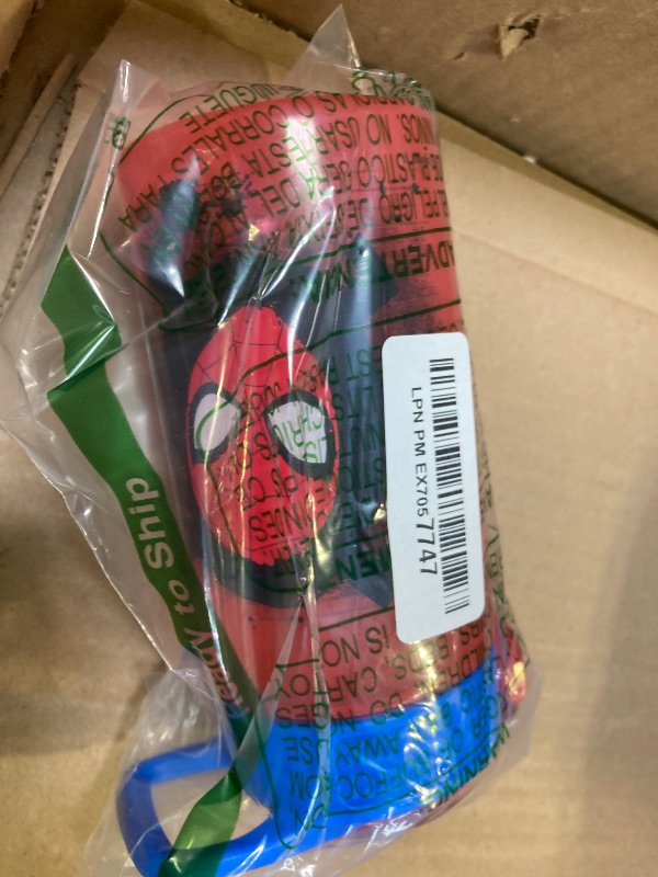 Photo 1 of Zak Designs Marvel SpiderMan Kids Spout Cover and Built-in Carrying Loop Made of Plastic, Leak-Proof Water Bottle Design (BPA-Free), Red, 16oz