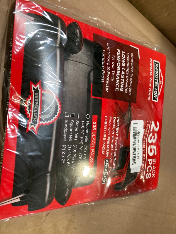 Photo 1 of Felt Furniture Pads 235 PCS X-Protector! Huge Quantity of Black Furniture Pads for Hardwood Floors with Many Big Sizes – Your Ideal Wood Floor Protectors for Furniture.