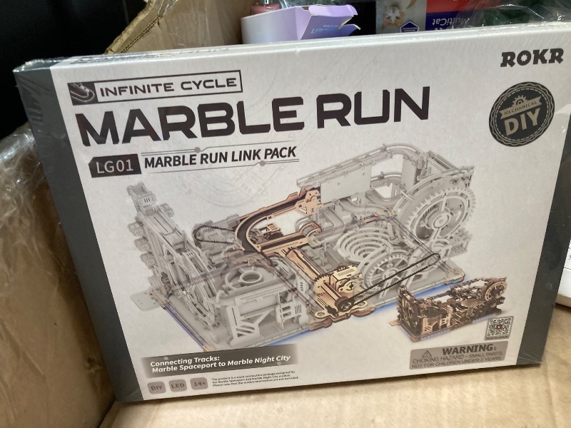 Photo 1 of ROBOTIME 3D Puzzle - Combination Set Marble Tracks - Motorized Marble Spaceport LGC01+Marble Night City LGA01+Link Pack LG01 - Engineering Gift Choice
