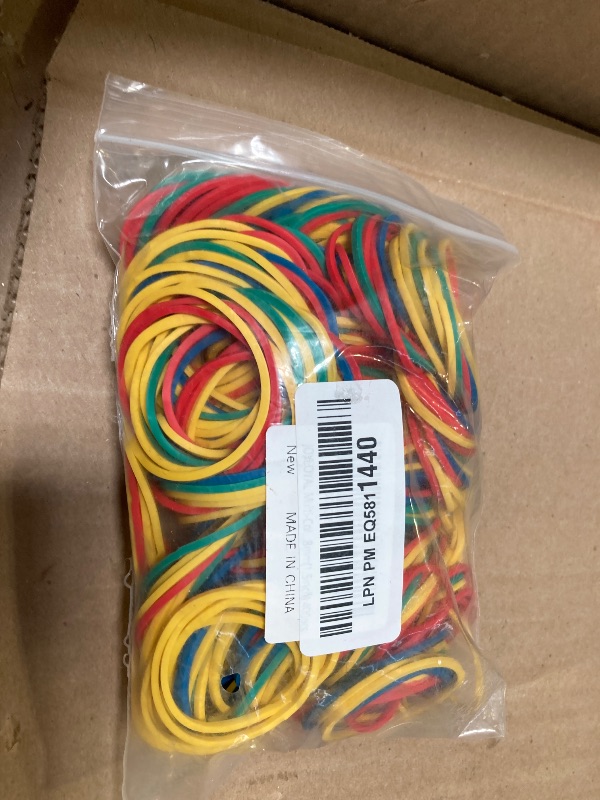 Photo 1 of 400pcs 38mm(1.5inch) JOYLOYAL Multi-Color Rubber Bands Stretchable Elastic Bands Sturdy Rubber Bands for School Home and Office Use Stationery Supplies