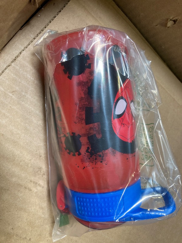 Photo 1 of Zak Designs Marvel SpiderMan Kids Spout Cover and Built-in Carrying Loop Made of Plastic, Leak-Proof Water Bottle Design (BPA-Free), Red, 16oz