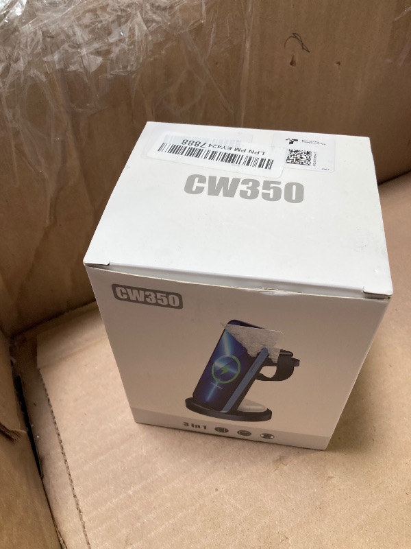 Photo 1 of 3 in 1 Charging Station for iPhone, Wireless Charger for iPhone 16e 16 15 14 13 12 11 X Pro Max & Apple Watch - Wireless Charging Station for AirPods 4 3 Pro