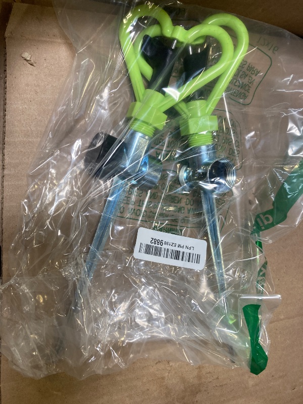 Photo 1 of 2pcs Apollo Exports International Rainforest Ecological Sprinkler - Green & Silver, Impulse Style, Rubber Material, Garden Sprinkler, 1900 sq. ft. Coverage, 12" Spike, Low Pressure Well Systems Compatible