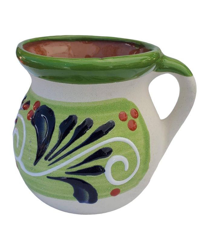 Photo 1 of Hand-Painted Mexican clay Mugs, Floral Ceramic Coffee cups, Artisan Handmade Talavera Jarritos Mexican Mugs Tazas de Mexico (Mixed, Single (1))