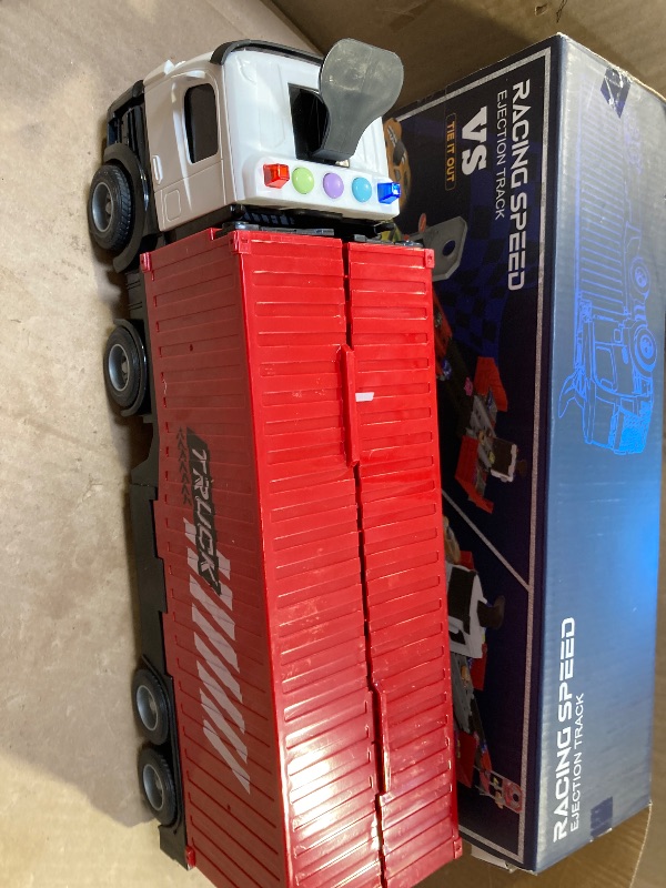 Photo 1 of Carrier Truck Race Track Kids Toys, Foldable 3 Layer Toddler Track Playset, Toy Truck Transport Car Carrier & 8 Race Cars, Truck Car Toddlers Toys Xmas Gifts for Age 3 4 5 6+ Years Old Boys Girls