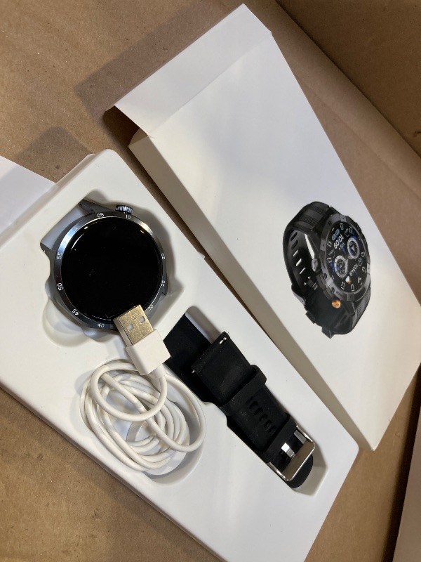 Photo 1 of Smart Watches for Men, Bluetooth Call Military Smart Watch, Waterproof Fitness Tracker with Heart Rate/Blood Oxygen/Sleep Monitor/124 Sports Modes, Tactical Watch for Android Phones & iPhone (Black)
