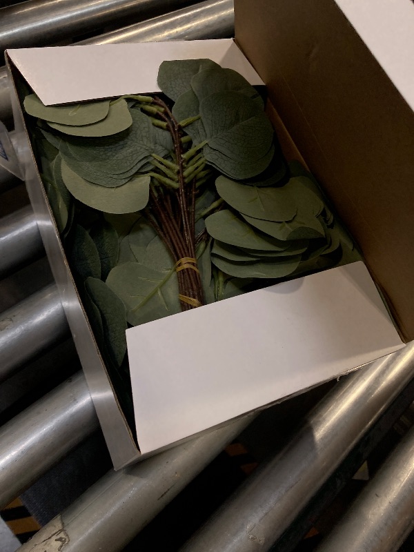 Photo 1 of Taiyin 120 Pieces Artificial Eucalyptus Leaves for Wedding Eucalyptus Leaves Stems Decor Greenery Faux Green Stems for Wedding Centerpiece Floral Home Decor, 11 Inches