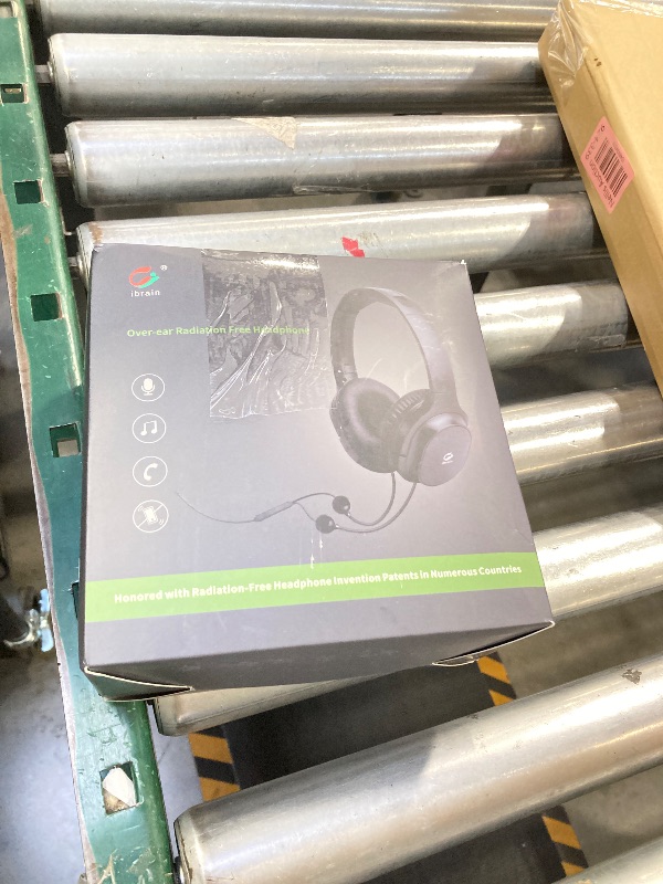 Photo 1 of ibrain Air Tube Headphones Air Tube Headset Over The Ear Headphones Wired Airtube Headset with 3.5mm Jack - Black