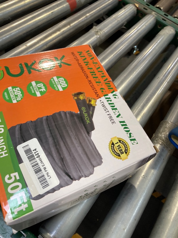 Photo 1 of GUKOK 2025 Upgraded 50FT Non-Expanding Garden Hose, Ultra-Light & Flexible Water Hose - Burst-Resistant, Kink-Free, High-Pressure, All-Weather Use for Lawns, Gardens, and Outdoor Cleaning