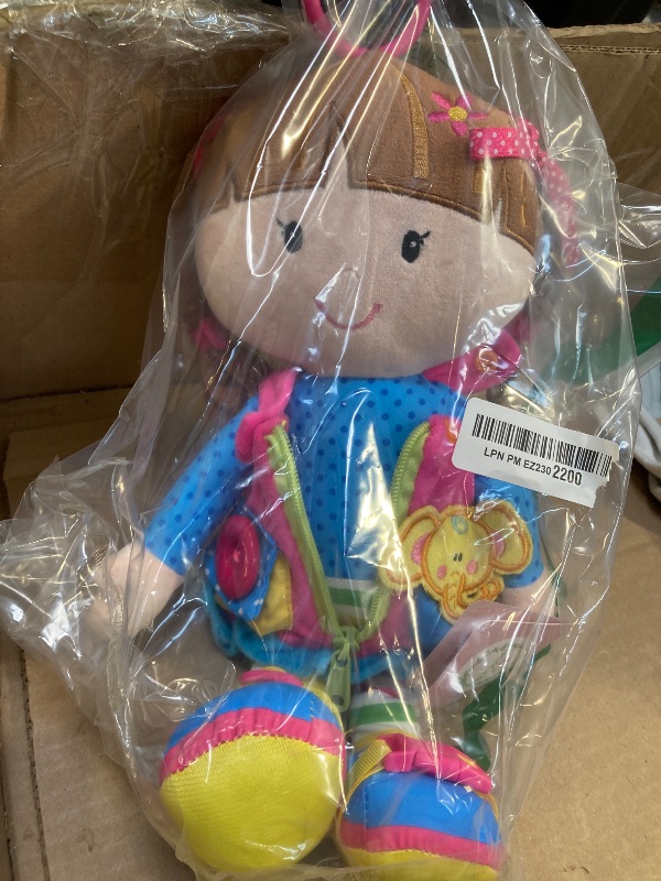 Photo 1 of 1pc----June Garden 15.5" Dressy Friends Belle - Educational Stuffed Plush Doll for Kids and Toddlers 2 Years and Up - Montessori Buckle Soft Toy