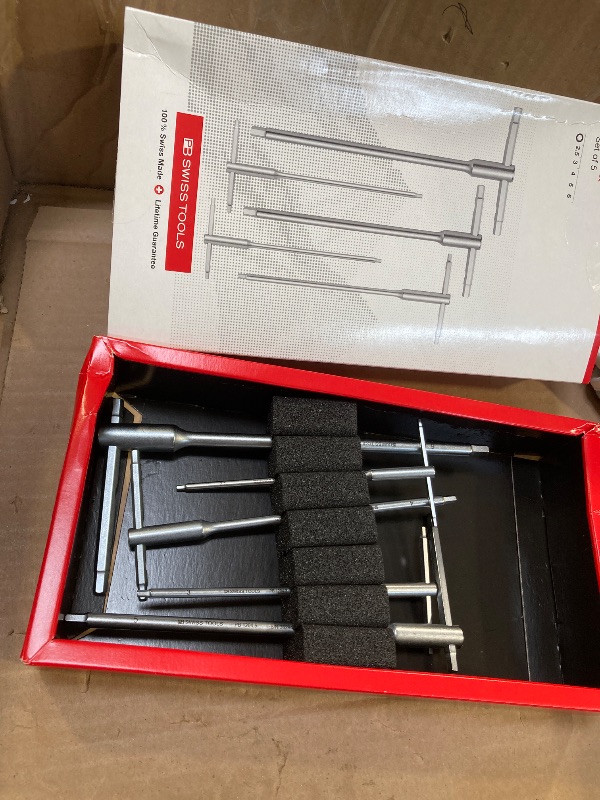 Photo 1 of PB SWISS TOOLS T-Handle Allen Wrench Set with Sliding Cross-Handle PB 1204.Set 6 | 100% Swiss Made | Hexagon Screwdriver Set 2.5/3/4/5/6 mm for Screwdriving Work in Industry and Handcraft