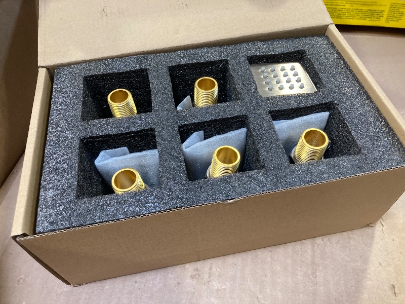Photo 1 of Backnets Solid Brass Independent Switch Shower Body Jets 6pcs Body Sprayer for Shower Massage Jets Wall Mount, Showerhead Can Swivel, Flow Can Be Controlled, Brushed Nickel