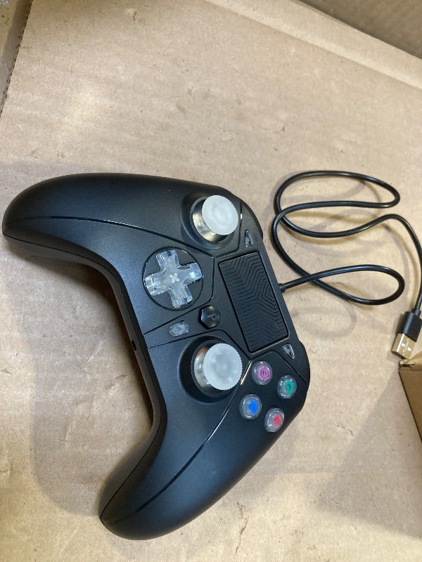 Photo 1 of Dinosoo RGB Controller for PS5 with LED Light, Compatible with Playstation 5|Playstation 4|PC, Supports Remap and Adjustable Turbo, Controller Full Functions Support, with 2.4g Adapter