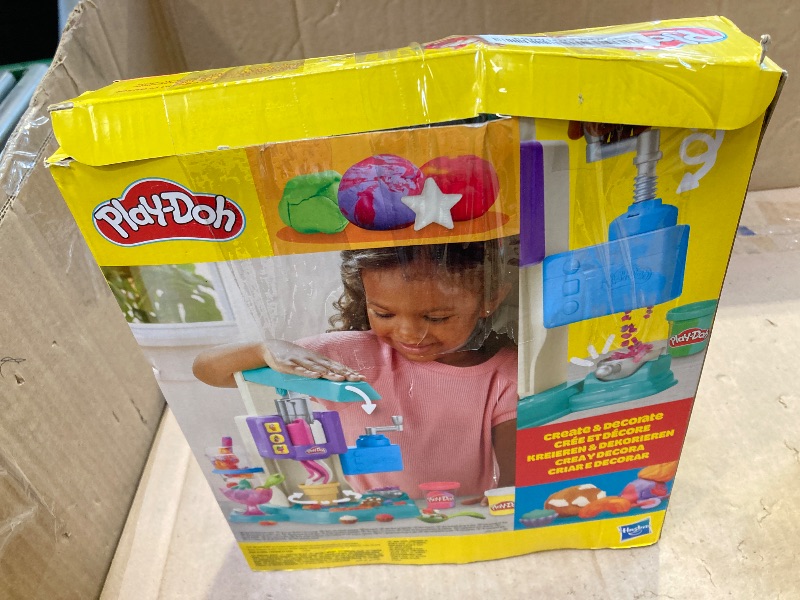 Photo 1 of Play-Doh Rainbow Swirl Ice Cream Playset with 7 Pretend Play Kitchen Accessories, Arts and Crafts Toys for 3 Year Old Girls and Boys and Up