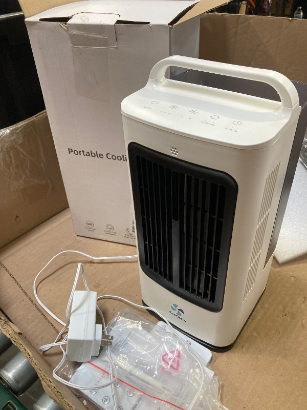 Photo 1 of ecoCalm Portable Air Conditioners, Evaporative Air Cooler with 1.7L Water Tank, Adjustable Cooling Fan with Humidifier & 7H Timer For Car Home, Office, Desk, Outdoor