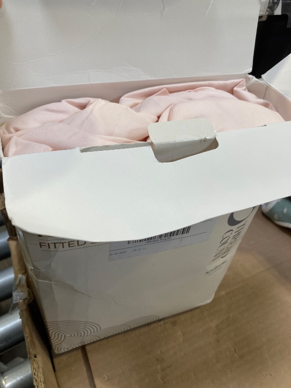 Photo 1 of Mayfair Linen 100% Cotton Fitted Sheet King Size - 500 Thread Count Fitted Sheet King Cotton Only, Luxuriously Soft, Durable, Cooling 16" Deep Pocket Sateen Weave Bottom, Luxury Hotel Quality - Blush