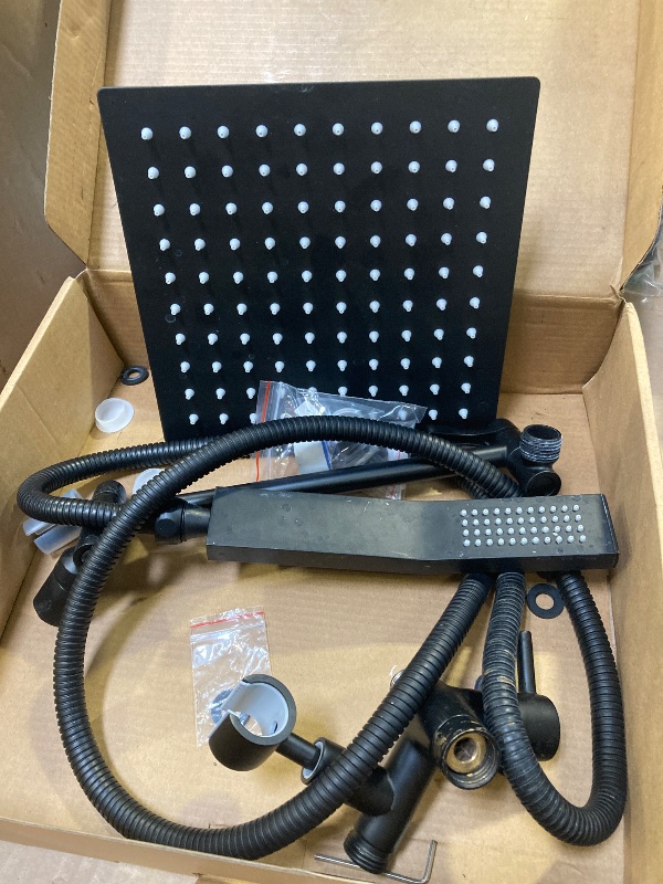 Photo 1 of High Pressure Rain Shower Head with Handheld Spray Combo Set, Adjustable 12" Rainfall Dual Shower Head, Double&Tandem Shower Head, Waterfall Showerhead Bathroom -Matte Black