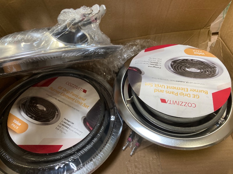 Photo 1 of COZZIVITA GE Drip Pans and Stove Burner Element Unit Set, Perfectly Fit WB30M1 & WB30M2 -Replacement for GE Hotpoint Stove Top