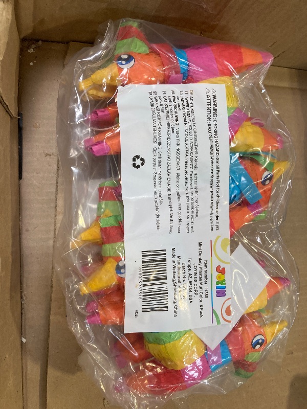 Photo 1 of Cinco De Mayo 8 pcs Mini Donkey Pinatas 5.7"x7.5" Rainbow Color for Fun Fiesta Taco Party Supplies, Luau Event Photo Props, Mexican Theme Decoration, Carnivals Festivals, Taco Tuesday Event