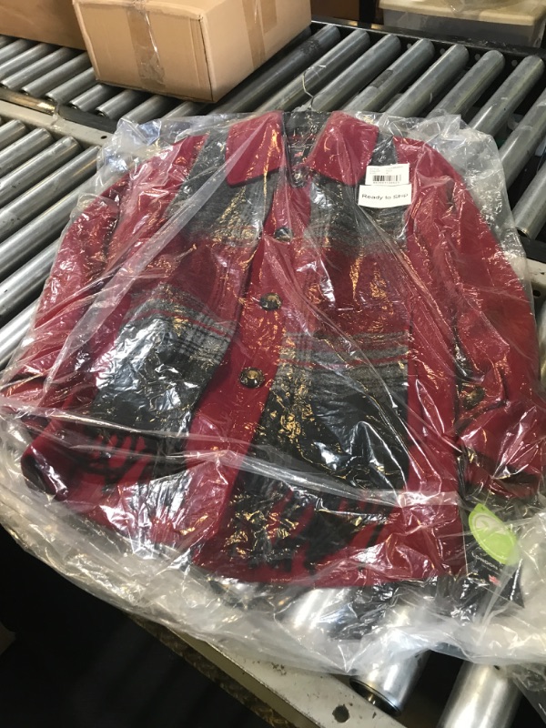 Photo 1 of London Fog Women's Single-Breasted Wool Blend Coat with Scarf, Red, MED