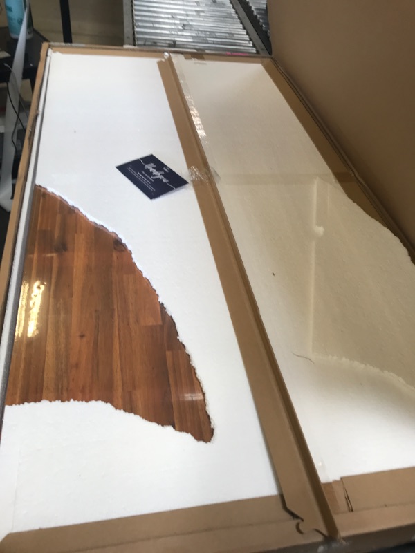 Photo 1 of Howizz Acacia Butcher Block Countertop 60 x 30 x 1.5 Inches, Teak Stain Solid Wood Table Top for Desk Top, Workbench Top, Kitchen Countertop