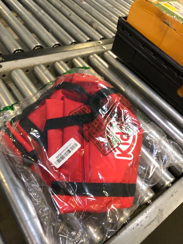 Photo 1 of KiddiGo Booster Seat Travel Bag for Airplane, Red, 17" H x 16.5" W x 9.5" D, Fits Most Backless Booster Seats, Easy to Carry with Luggage Handle, Durable Zippers & Front Small Pocket
