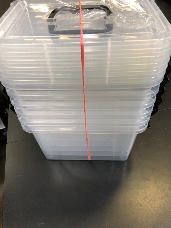 Photo 1 of Tstorage 8 Quart Plastic Storage Clear Latch Boxes, Clear Containers with Lids and Handles, 6 Packs