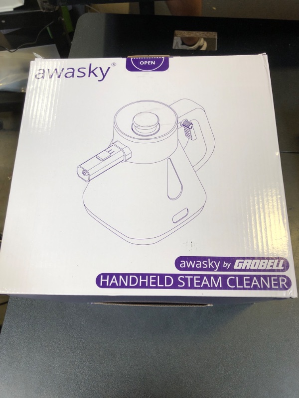 Photo 1 of awasky Steam Cleaner Handheld: 1200W Fast 10-Sec Heat-Up-750mL (25oz) Tank-No Cooling-Refill Anytime-Lockable Steam Trigger-14-Piece Kit Hand Held Steamer for Home Car Grout Tile Cleaning Grey