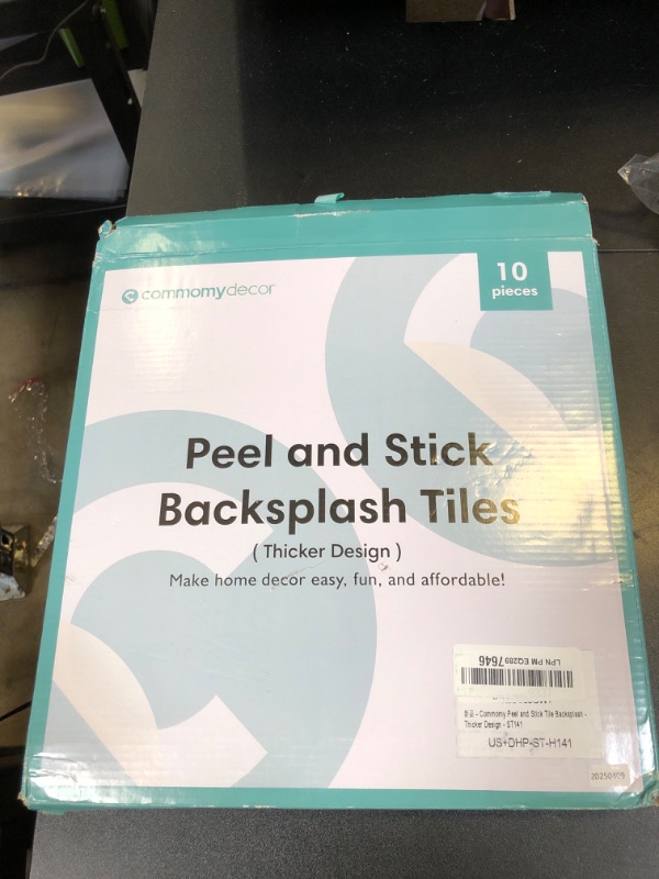 Photo 1 of Commomy Thicker Light Blue Peel and Stick Backsplash - 10 pcs of 12" x 12" - 3D Adhesive Peel and Stick Tiles Backsplash for Kitchen, Bathroom, Removable, Waterproof, Vinyl Wall Tile