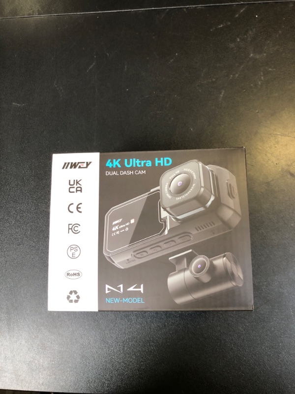 Photo 1 of IIWEY 4K Dash Cam Front and Rear for Cars, Dual UHD Camera with WiFi, Free 64GB Card, 3.16" IPS, G-Sensor, Parking Mode, Loop Recording, WDR