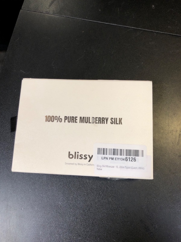 Photo 1 of Blissy Silk Pillowcase - 100% Pure Mulberry Silk - 22 Momme 6A High-Grade Fibers - Silk Pillow Cover for Hair & Skin - Regular, Queen & King (Blissy White, Queen)