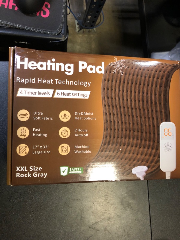 Photo 1 of Extra Large Microplush Heating Pad for Back Neck Shoulder Pain Cramps Relief - Dad Gifts for Father Husband Uncle, Mens Gifts Christmas Birthday Gifts for Dad - 6 Heat Settings, Auto-Off - 17"x33"