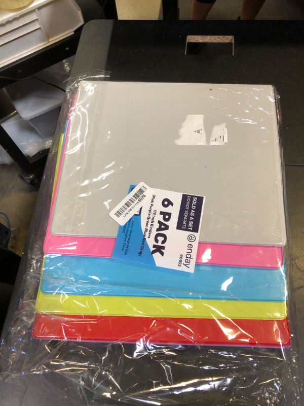 Photo 1 of ½ Inch 3 Ring Binder, .5 Inch Round Ring Clear View Cover with 2 Inside Pockets Binders, Colored School Supplies Binders in Grey, Pink, Blue, Purple, Green and Red, Multicolor (6 PC) – by Enday