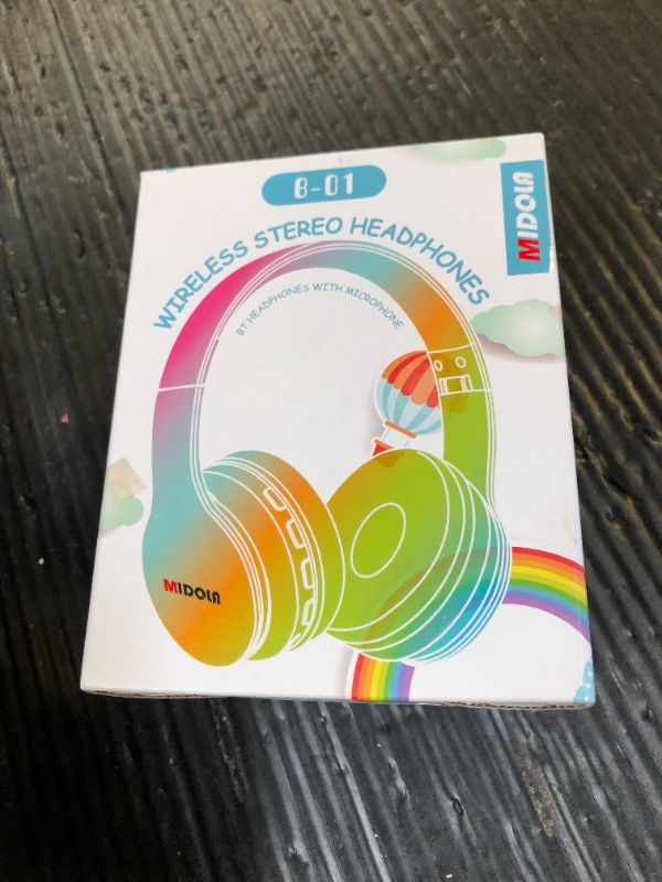Photo 1 of MIDOLA Kids Headphones Bluetooth 5.4 Wireless 68H Play Time Volume Limit 85/94dB Over-Ear Foldable Headset,Type-C Fast Charging,Wired Aux Mic for Toddler Child Pad Tablet Cyan