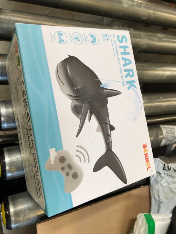 Photo 1 of Bennol 2.4Ghz Remote Control Shark Toys for Boys Kids, 1:18 Scale High Simulation Shark for Pool, Electric RC Sharks Fish Toys with Light & Spray Water Function for 4 5 6 7 8 9 Year olds Kid Boys