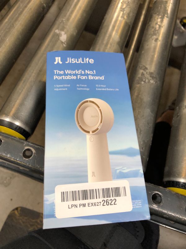 Photo 1 of JISULIFE Handheld Portable Turbo Fan [16H Max Cooling Time], 4000mAh USB Rechargeable Personal Battery Operated Mini Small Pocket Fan with 5 Speeds for Travel/Outdoor/Vacation/Concerts - Brown