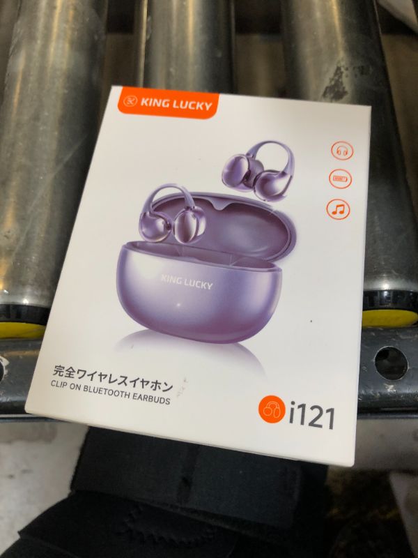 Photo 1 of King Lucky Clip on Earbuds Open Ear Wireless Bluetooth 5.4 Headphones with Mic,50H Play,Noise Cancelling,Waterproof,Sports Ear Buds,Comfortable for Small Ears & Glasses Wearers,Workouts (Purple)