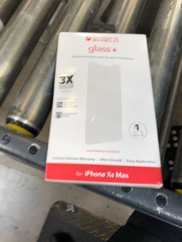 Photo 1 of ZAGG InvisibleShield Glass+ Screen Protector – High-Definition Tempered Glass for Apple iPhone Xs MAX – Impact & Scratch Protect