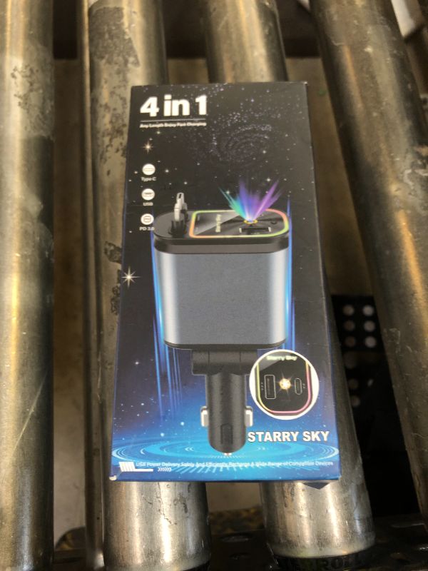 Photo 1 of Retractable Car Charger with Starlight, 66W Starlight in Car roof 4 in 1 Retractable Car Phone Charger Adapter, Fast Charging USB C Cable, Compatible with iPhone 16/15/14/13/12/,Pixel