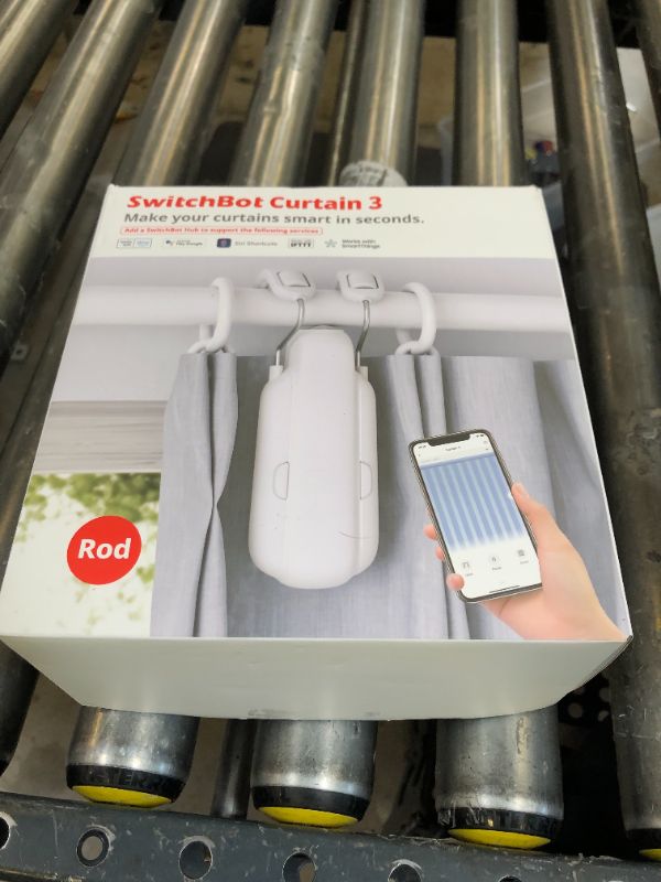 Photo 1 of SwitchBot Automatic Curtain Opener - Bluetooth Remote Control Smart Curtain with App/Timer, Upgraded High-Performance Motor, Add SwitchBot Hub to Work with Alexa, Google Home, HomeKit (Curtain 3, Rod)