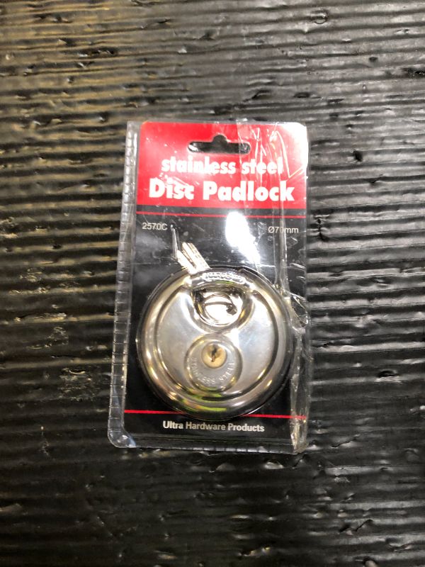 Photo 1 of Disc Lock for Storage Unit 2-3/4"(70mm), Stainless Steel Keyed Padlock with Keys, Outdoor Waterproof Storage Lock for Storage Locker, Shed, Gate, Fence, Heavy Duty Discus Keyed Pad Lock