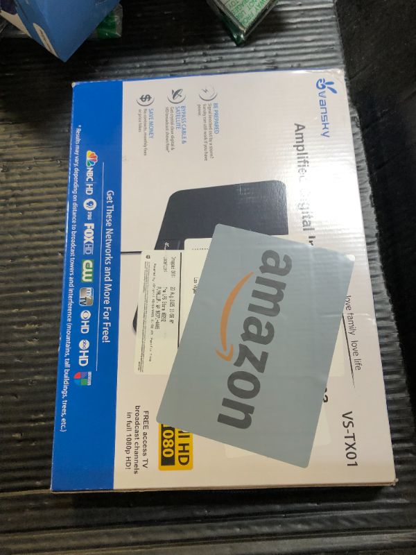 Photo 1 of TV Antenna Indoor, Digital Amplified Indoor HDTV Antenna, 1080p VHF UHF Television Local Channels Detachable Signal Amplifier and 16.5ft Long Coax Cable