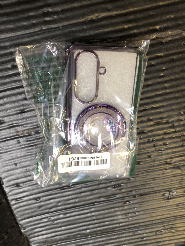 Photo 1 of Changjia for Samsung Galaxy Z Fold 7 Glitter Kickstand Case,Cute Luxury Bling Sparkly with Liquid Flowing Ring Stand Soft TPU Bumper Shockproof Women Girl Protective Case for Galaxy Z Fold 7 5G,Purple