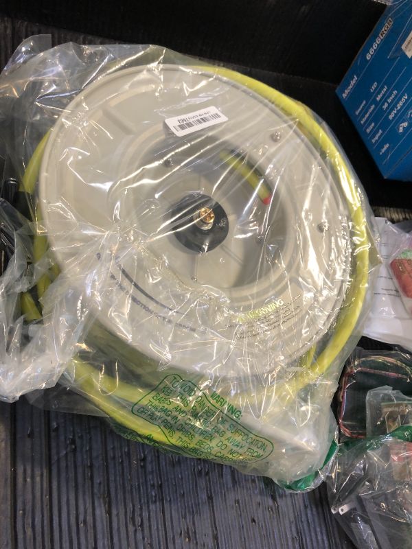 Photo 1 of M MINGLE Retractable Pressure Washer Hose Reel, 1/4" × 60ft Heavy Duty Professional Hose Reel, Auto Rewind Power Washer Hose Reel, Wall/Floor Mounted, 3600 PSI