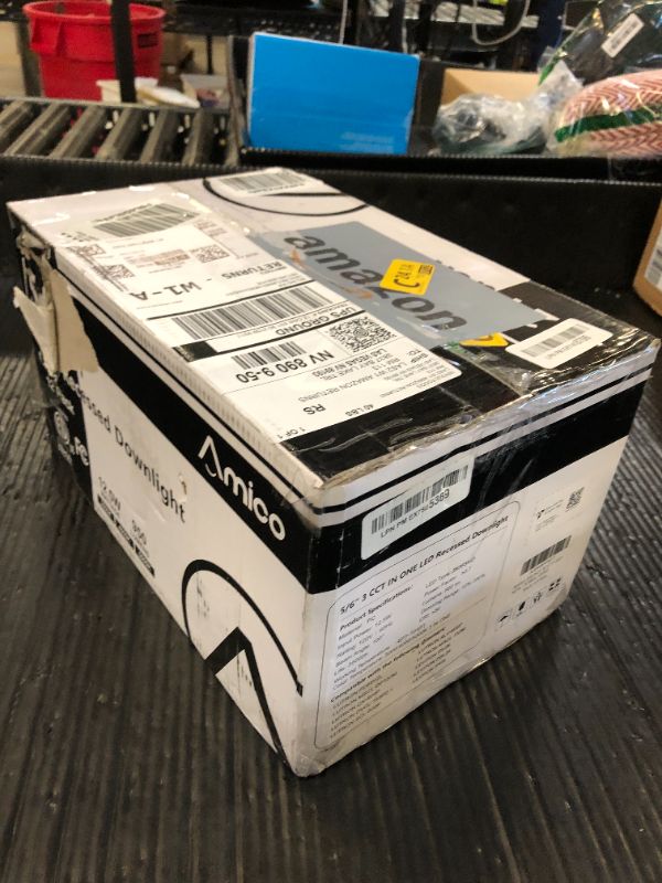 Photo 1 of Amico 5/6 inch 3CCT LED Recessed Lighting 12 Pack, Dimmable, Damp Rated, 12.5W=100W, 950LM Can Lights with Baffle Trim, 3000K/4000K/5000K Selectable, Retrofit Installation - ETL & FCC Certified