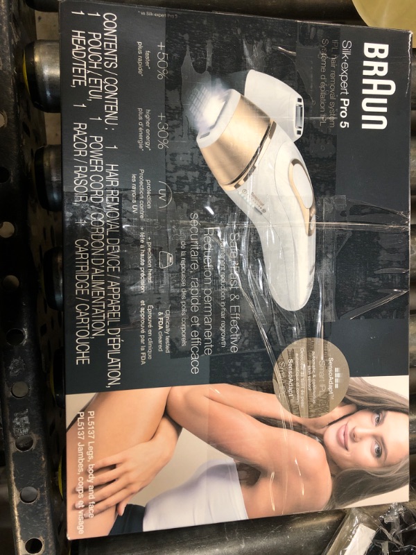 Photo 1 of Braun Smart IPL, Silk·Expert Pro 5: at Home Laser Hair Removal for Women and Men, Permanent Visible Hair Reduction in Hair Regrowth for Body & Face, with Venus Swirl Razor, Corded, IPL5137