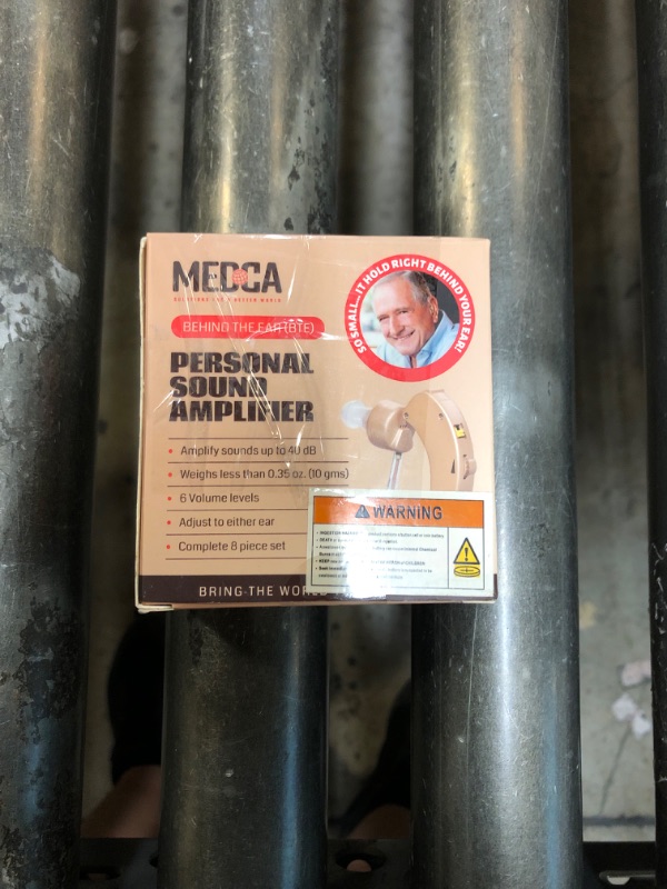 Photo 1 of MEDca Hearing Amplifiers 2 Pack - Digital BTE Personal Sound Amplifier w/Noise Reduction & Volume Control, LR44 Battery Powered, 6 Ear Domes, Left/Right Use, Small & Discreet